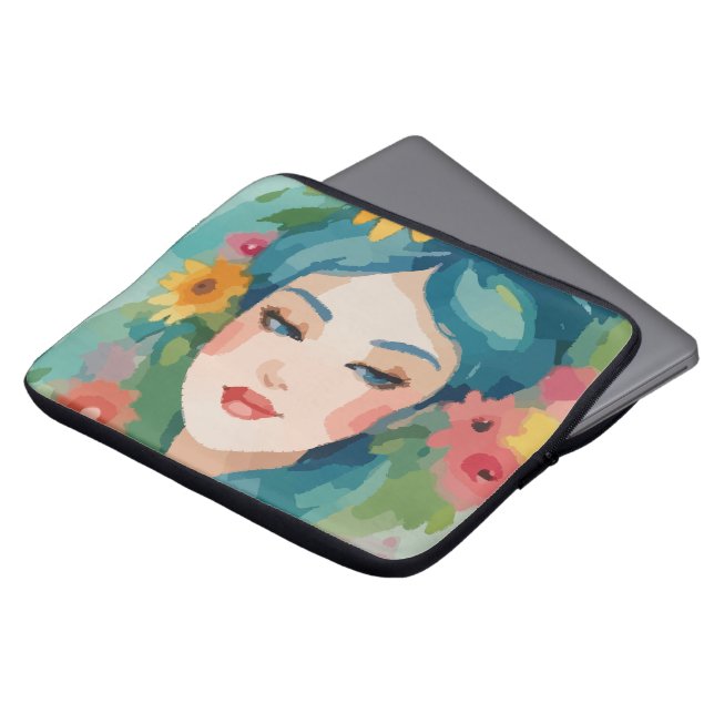 Funda Para Portátil Retrato Floral Daydream (Superior anverso)