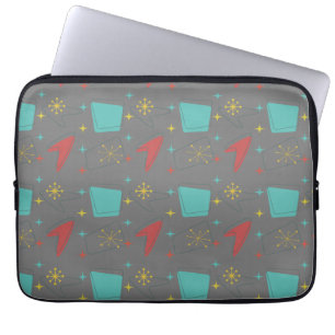 Funda Para Portátil Retro Atomic Pattern on gray