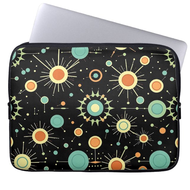 Funda Para Portátil Retro Atomic Starburst Midcentury Pattern (Frente)