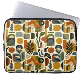 Funda Para Portátil Retro Botanica Geometrica