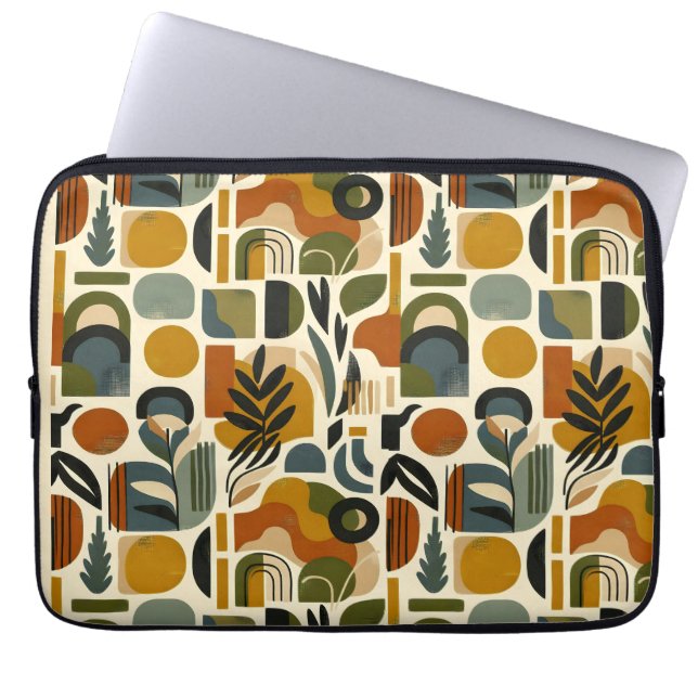 Funda Para Portátil Retro Botanica Geometrica (Frente)