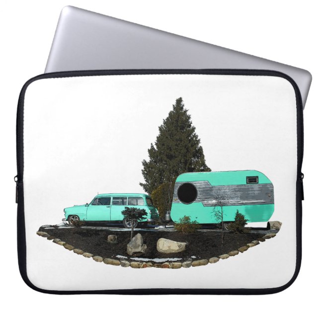 Funda para portátil Retro Camping Car Trailer (Frente)