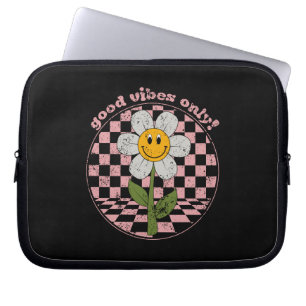 Funda Para Portátil Retro Daisy de los años 70   Sólo buenas vibracion