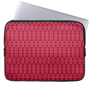 Funda Para Portátil Retro de patrón de ornamento geométrico rojo
