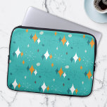 Funda Para Portátil Retro Mid Century Modern Atomic Starburst Verde az<br><div class="desc">Este diseño retro abstracto combina el estallido de mediados de siglo con formas modernas y refleja las vibraciones retro vintage. Perfecto para los amantes de la estética retro y vintage.</div>