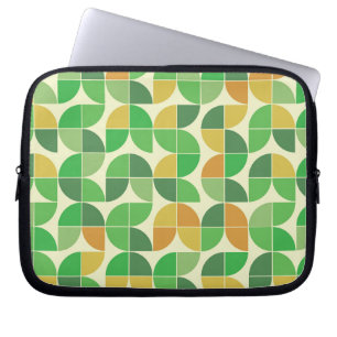 Funda Para Portátil Retro Mid del siglo Geométrico floral verde