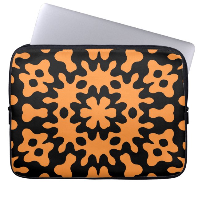 Funda Para Portátil Retro Orange Floral Abstract Art Laptop Sleeves (Frente)