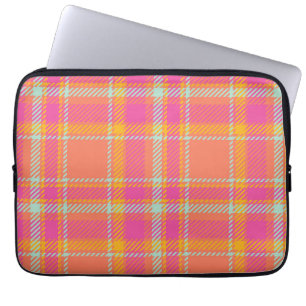 Funda Para Portátil Retro rosa caliente con Naranja y azul