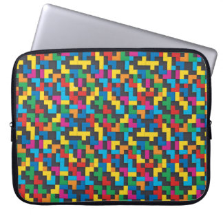 Funda Para Portátil Retro Tetris Blocks Seamless Pattern
