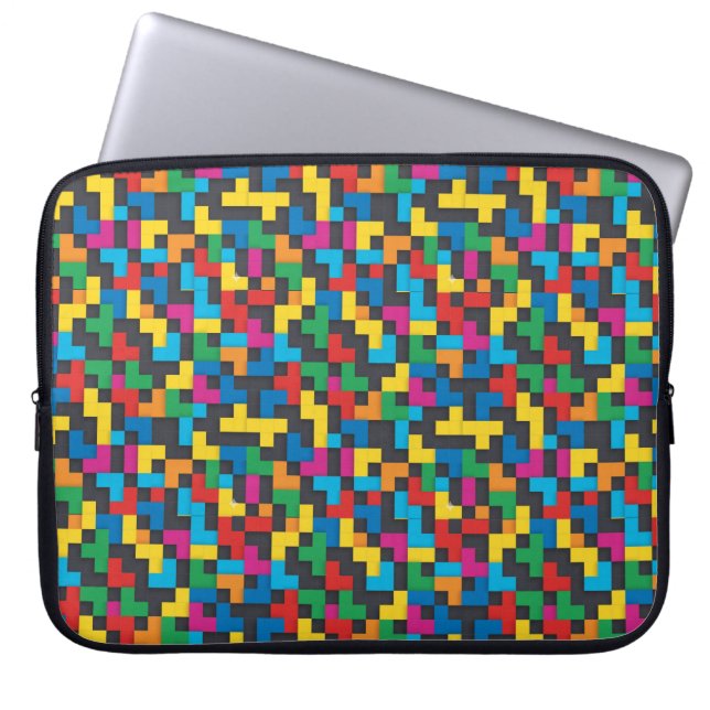 Funda Para Portátil Retro Tetris Blocks Seamless Pattern (Frente)