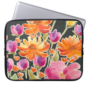 Funda Para Portátil Reunión espléndida - Flores rosas y Naranjas