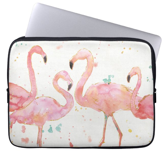 Funda Para Portátil Reunión tropical del | de flamencos (Frente)