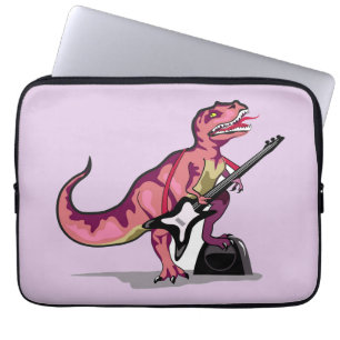 Funda Para Portátil Rex Tyrannosaurus Tocando La Guitarra.