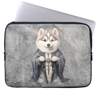 Funda Para Portátil Rey sacerdote Perro Husky Siberiano