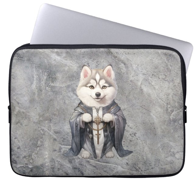 Funda Para Portátil Rey sacerdote Perro Husky Siberiano (Frente)