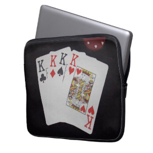 Funda Para Portátil Reyes Cuádruples Y Ficha De Poker,