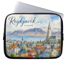 Reykjavik Islandia recuerdo acuarela