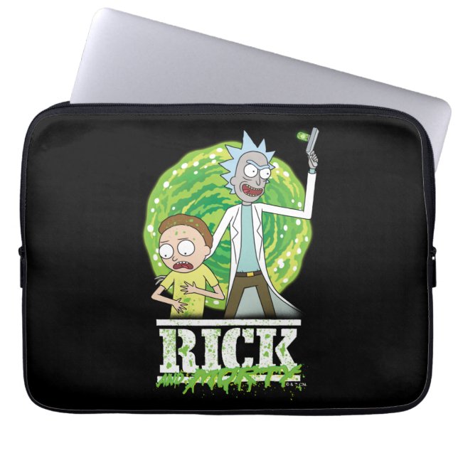 Funda Para Portátil RICK AND MORTY™ | Salpicadura verde (Frente)