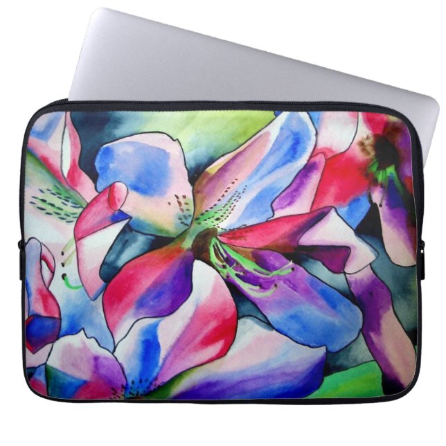 Funda Para Portátil Rinbow Azalea flor acuarela arte (Frente)