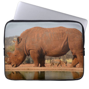 Funda Para Portátil Rinoceronte con barro en foto de piel