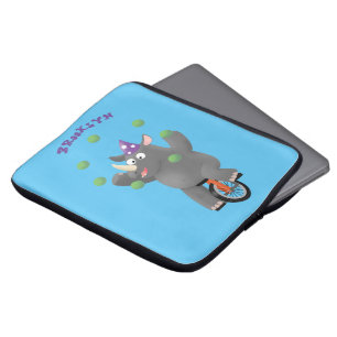 Funda Para Portátil Rinocerontes divertidos y lindos en monociclo