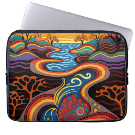 Funda Para Portátil Río, aborigen, tiempo de sueño.