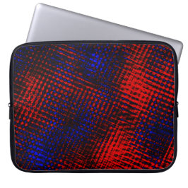 Funda Para Portátil Riscos vermelhos cruzados e fundo azul?