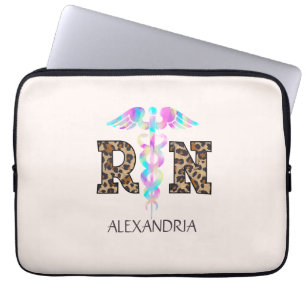 Funda Para Portátil RN, Leopardo de enfermeras registrado