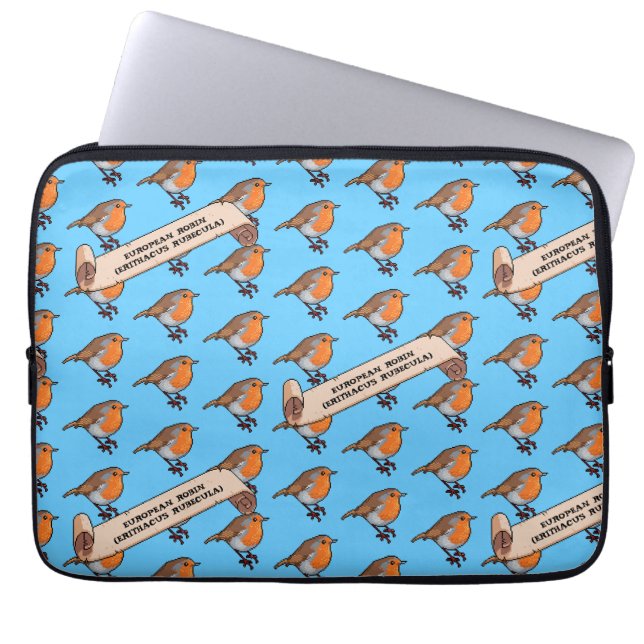 Funda Para Portátil Robin Robin europeo Erithacus Rubecula Retro (Frente)