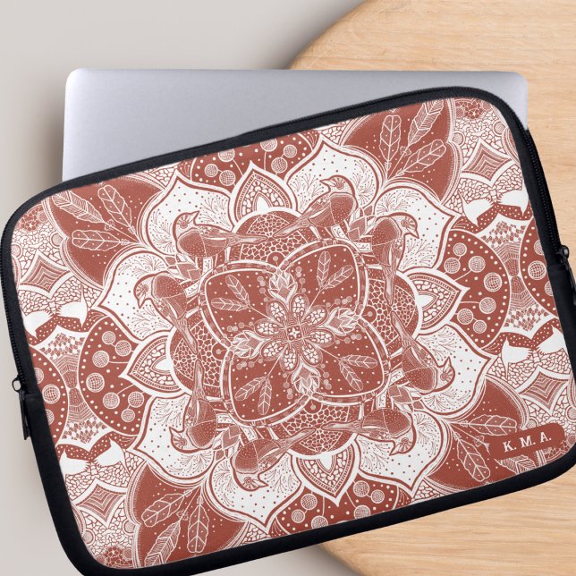 Funda Para Portátil Robins Mandala Boho Birds (Subido por el creador)
