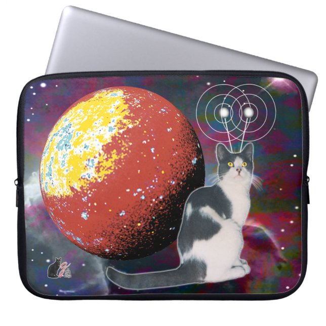 Funda Para Portátil Robo-Gato Vagabundo (Frente)
