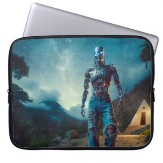 Funda Para Portátil Robot Futurista en Paisaje Antiguo