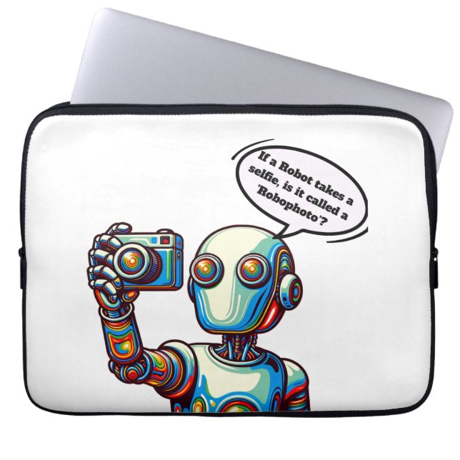 Funda Para Portátil robot gracioso, inteligencia artificial, geek, ner (Frente)
