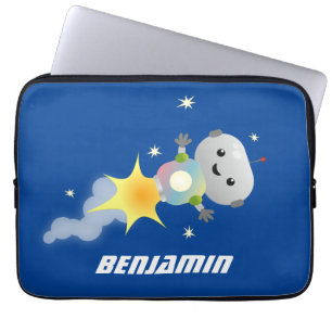 Funda Para Portátil Robot lindo volando en el ilustracion del personal