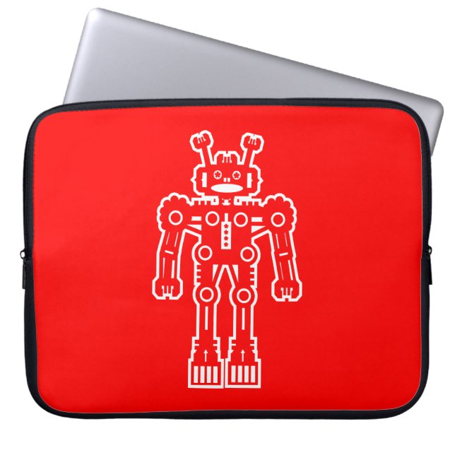 Funda Para Portátil Robot - Rojo (Frente)