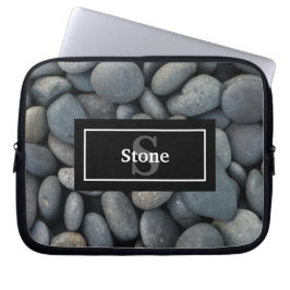 Funda Para Portátil Rocas fluviales con nombre y monograma