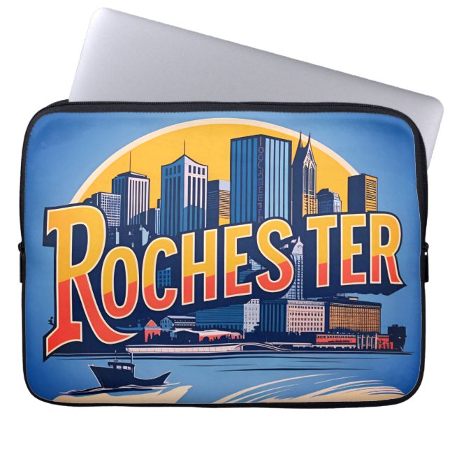 Funda Para Portátil Rochester City Skyline New York USA (Frente)