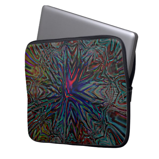 Funda Para Portátil Rocioso digital oscuro y golpes grabado en relieve (Anverso izquierdo)