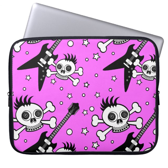 Funda Para Portátil Rock n' Roll Skulls (Frente)