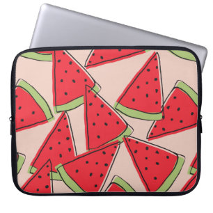 Funda Para Portátil rodajas de sandía con fondo rosa sin soldadura