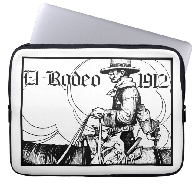 Funda Para Portátil Rodeo Cowboy Country Western Art de 1912 (Frente)