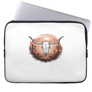 Funda Para Portátil Rodeo de vaquero de Cow Skull