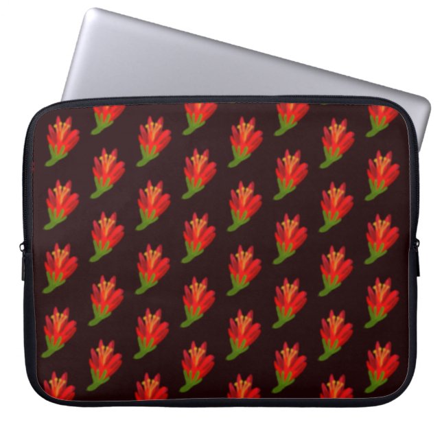 Funda Para Portátil rojas de flores (Frente)