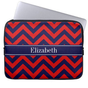 Funda Para Portátil Rojo, Azul de la Marina LG Chevron Nombre azul Mon