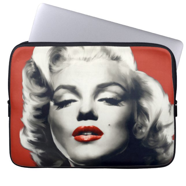 Funda Para Portátil Rojo en los labios rojos Marilyn (Frente)