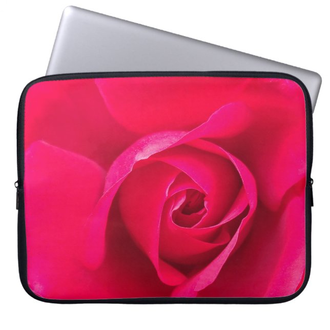 Funda Para Portátil Rojo Romántico Rosa Rosada v2 (Frente)