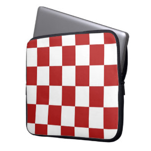 Funda Para Portátil Rojo y blanco a cuadros
