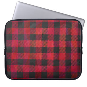 Funda Para Portátil Rojo y negro trenzado