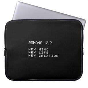 Funda Para Portátil Romanos 12:2 Nueva Mente Vida Creación Minimalista