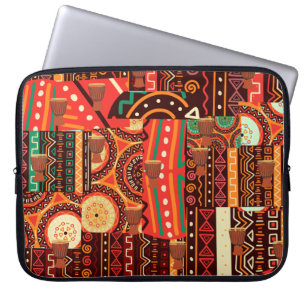 Funda Para Portátil Rompecabezas afrocéntrico de Kente Jigsaw